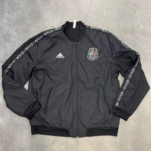 Adidas Mexico National Team Bomber Jacket Men’s XL Black Full Zip
